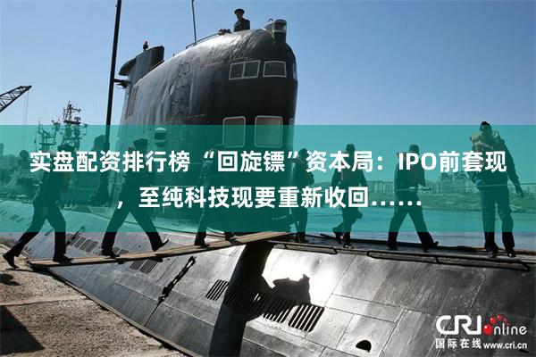 实盘配资排行榜 “回旋镖”资本局：IPO前套现，至纯科技现要重新收回……