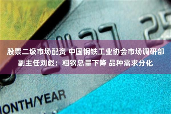 股票二级市场配资 中国钢铁工业协会市场调研部副主任刘彪：粗钢总量下降 品种需求分化